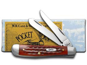 Case XX™ Knives Mini Trapper Pocket Knife Worn Jigged Old Red Bone Stainless 00784