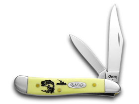 W.R. Case XX Knives Yellow Synthetic Bass Fever Peanut 1/500 Pocket Knife 80030 BF
