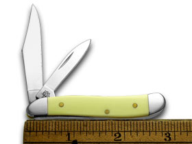 W.R. Case XX Knives Yellow Synthetic Bass Fever Peanut 1/500 Pocket Knife 80030 BF