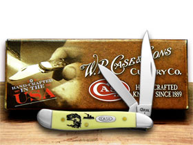 W.R. Case XX Knives Yellow Synthetic Bass Fever Peanut 1/500 Pocket Knife 80030 BF