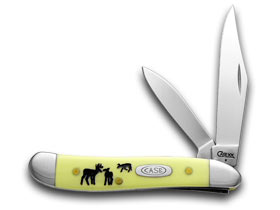 W.R. Case XX Knives Yellow Synthetic Rut Peanut 1/500 Pocket Knife 80030 RUT