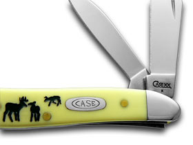 W.R. Case XX Knives Yellow Synthetic Rut Peanut 1/500 Pocket Knife 80030 RUT