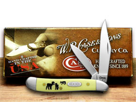 W.R. Case XX Knives Yellow Synthetic Rut Peanut 1/500 Pocket Knife 80030 RUT