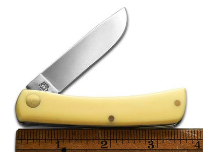 W.R. Case XX Knives Sodbuster Jr Deer Scene Etched Yellow Synthetic 1/600 Stainless Pocket Knife 80032DEER