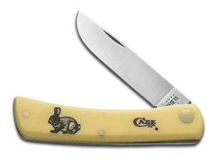 W.R. Case XX Knives Sodbuster Jr Rabbit Scene Etched Yellow Synthetic 1/600 Stainless Pocket Knife 80032RABBIT
