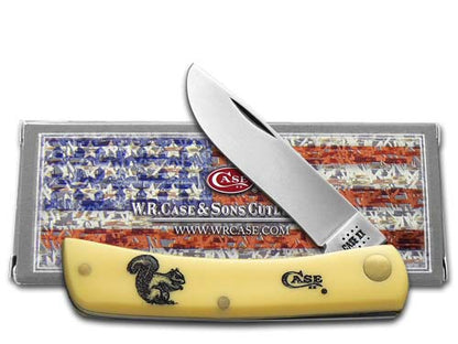 W.R. Case XX Knives Sodbuster Jr Squirrel Etched Yellow Synthetic 1/600 Stainless Pocket Knife 80032SQ