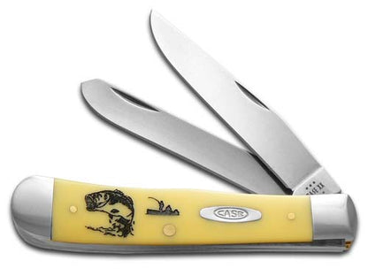 W.R. Case XX Knives Trapper Bass Fever Yellow Synthetic Stainless Pocket Knife 80161BF