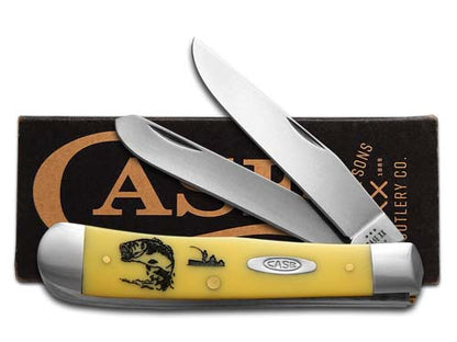 W.R. Case XX Knives Trapper Bass Fever Yellow Synthetic Stainless Pocket Knife 80161BF