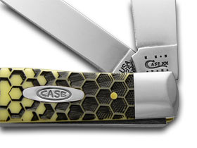 W.R. Case XX Knives Trapper - Honey Comb Etched Yellow Pocket Knife 80161 HC