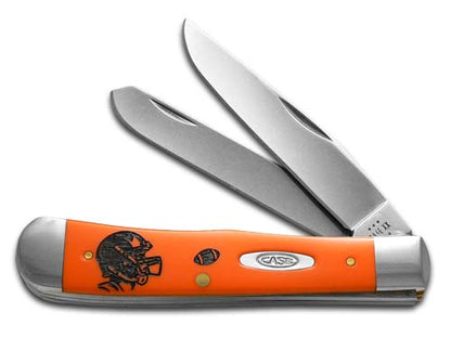 W.R. Case XX Knives Trapper Football 80500FB Orange 1/500 Stainless Pocket Knife CA80500FB