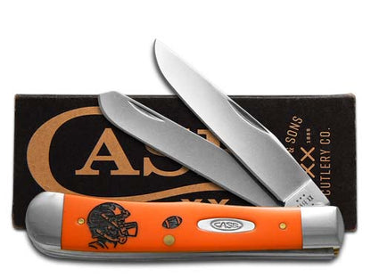 W.R. Case XX Knives Trapper Football 80500FB Orange 1/500 Stainless Pocket Knife CA80500FB