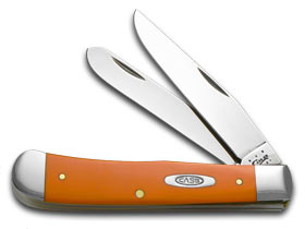 W.R. Case XX Knives Smooth Orange Delrin Trapper Stainless Pocket Knife 80500
