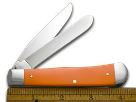 W.R. Case XX Knives Smooth Orange Delrin Trapper Stainless Pocket Knife 80500