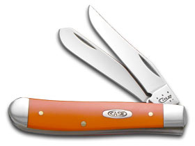 W.R. Case XX Knives Smooth Orange Delrin Mini Trapper Stainless Pocket Knife 80505
