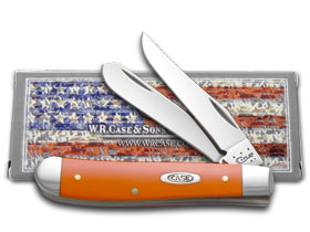 Case XX™ Knives Mini Trapper Smooth Orange Delrin Stainless Pocket Knife 80505