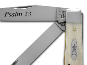 W.R. Case XX Knives Psalm 23 Natural Bone Trapper Stainless Pocket Knife 08795