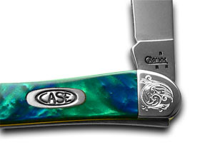 W.R. Case XX Knives Engraved Bolster Series Genuine Aquarius Corelon Toothpick Pocket Knife 910096AQ/E