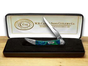 W.R. Case XX Knives Engraved Bolster Series Genuine Aquarius Corelon Toothpick Pocket Knife 910096AQ/E