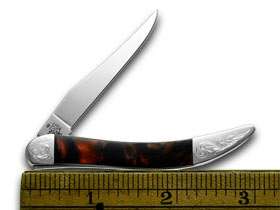 W.R. Case XX Knives Engraved Bolster Series Black Lava Scrolled Toothpick Pocket Knife 910096BKL/E
