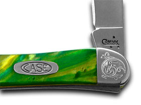 W.R. Case XX Knives Engraved Bolster Series Genuine Cats Eye Corelon Toothpick Pocket Knife 910096CE/E
