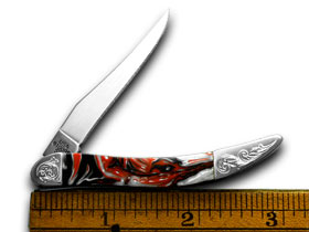 W.R. Case XX Knives Engraved Bolster Series Genuine Man In Black Corelon Toothpick Pocket Knife 910096MB/E