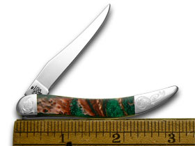 Case XX™ Knives Toothpick Engraved Bolster Rain Forrest Corelon Pocket Knife 910096RF/E