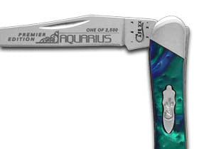 W.R. Case XX Knives Slant Series Aquarius Corelon Toothpick 1/2500 Stainless Pocket Knife S910096AQ