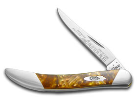 W.R. Case XX Knives Slant Series Butter Rum Corelon Small Toothpick 1/2500 Stainless Pocket Knife S910096BR