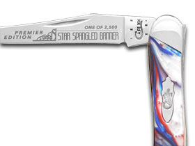 W.R. Case XX Knives Slant Series Star Spangled Banner Small Toothpick 1/2500 Stainless Pocket Knife S910096STAR