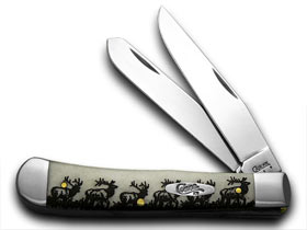 W.R. Case XX Knives Natural Bone Elk Trapper 1/500 Pocket Knife 91445 E