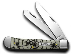 W.R. Case XX Knives Natural Bone Woodland Spider Trapper 1/500 Pocket Knife 91445 WS