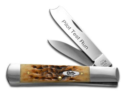 W.R. Case XX Knives Razor Jack Jigged Amber Bone Stainless Pocket Knife 91595