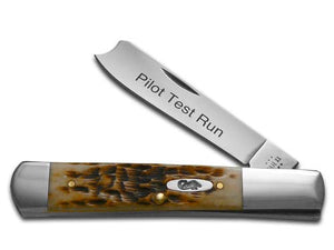 W.R. Case XX Knives Single-blade Razor Jack Jigged Amber Bone Stainless Pocket Knife 91596