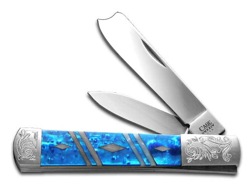 W.R. Case XX Knives Razor Jack Diamond Series 1/500 Blue Luster & White Pearl Corelon 92005BLWP/DE Stainless Pocket Knife
