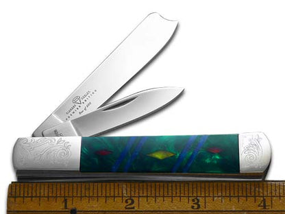 W.R. Case XX Knives Razor Jack Diamond Series 1/500 Christmas Green, Blue, Red and Yellow 92005GNGBLRD Stainless Pocket Knife