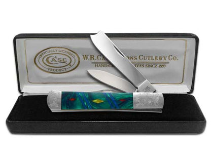 W.R. Case XX Knives Razor Jack Diamond Series 1/500 Christmas Green, Blue, Red and Yellow 92005GNGBLRD Stainless Pocket Knife