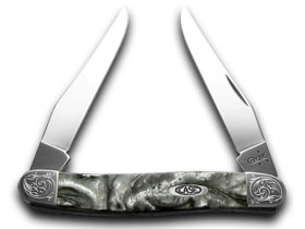 W.R. Case XX Knives Engraved Bolster Series Ivory Quartz Corelon Muskrat Pocket Knife 9200IQ/E