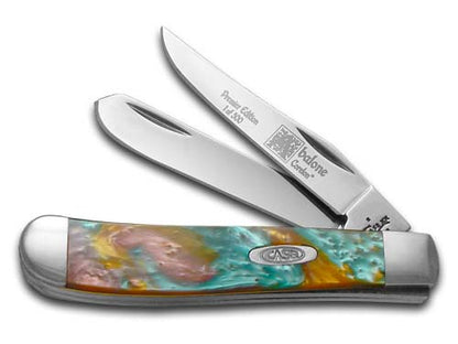 Case XX™ Knives Mini Trapper Abalone Genuine Corelon 1/500 Stainless Pocket Knife 9207AB