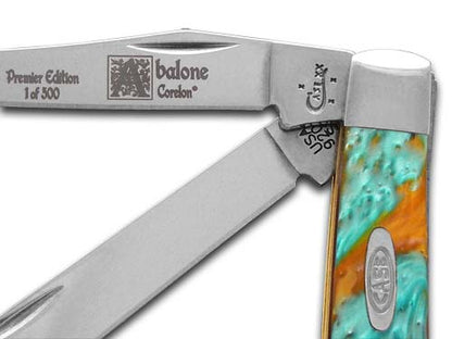 Case XX™ Knives Mini Trapper Abalone Genuine Corelon 1/500 Stainless Pocket Knife 9207AB