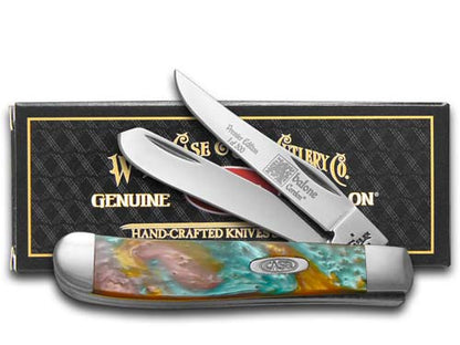 Case XX™ Knives Mini Trapper Abalone Genuine Corelon 1/500 Stainless Pocket Knife 9207AB