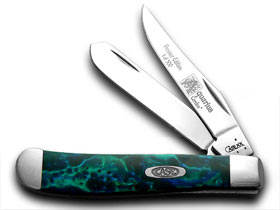 W.R. Case XX Knives Aquarius Genuine Corelon 1/500 Mini Trapper Pocket Knife 9207AQ