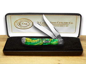 Case XX™ Knives Mini Trapper Engraved Bolster Cat's Eye Corelon Stainless 9207CE/E