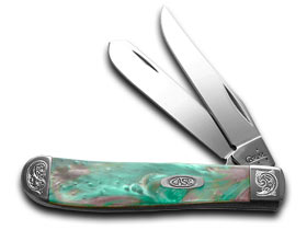 Case XX™ Knives Mini Trapper Engraved Bolster Coral Sea Corelon Stainless 9207CS/E