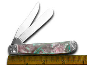 Case XX™ Knives Mini Trapper Engraved Bolster Coral Sea Corelon Stainless 9207CS/E