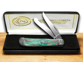 Case XX™ Knives Mini Trapper Engraved Bolster Coral Sea Corelon Stainless 9207CS/E