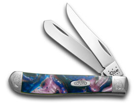 W.R. Case XX Knives Engraved Bolster Series Lolly Pop Corelon Mini Trapper Pocket Knife 9207LP/E