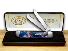 W.R. Case XX Knives Engraved Bolster Series Lolly Pop Corelon Mini Trapper Pocket Knife 9207LP/E
