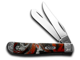 Case XX™ Knives Mini Trapper Engraved Bolster Man In Black Stainless 9207MB/E