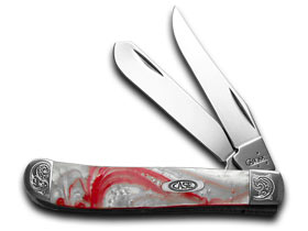 W.R. Case XX Knives Engraved Bolster Series Genuine Peppermint Corelon Mini Trapper Pocket Knife 9207PM/E