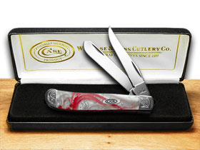 Case XX™ Knives Mini Trapper Peppermint Corelon Engraved Bolster Pocket Knife 9207PM/E